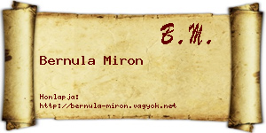 Bernula Miron névjegykártya